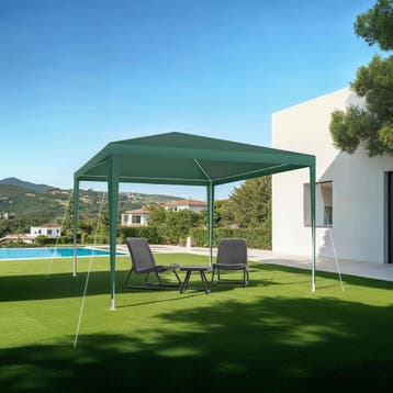 Paviljoen Farah, waterdicht, steeksysteem, 3x3m - groen, Tuin en Terras, Partytenten, Verzenden, Nieuw