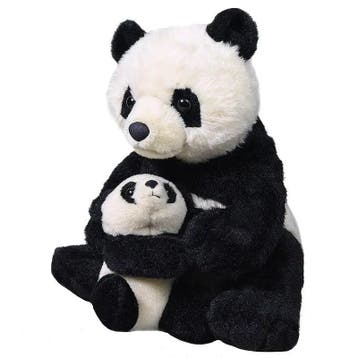 Wild Republic panda knuffel met jong - pluche - 38 cm, Verzenden, Nieuw