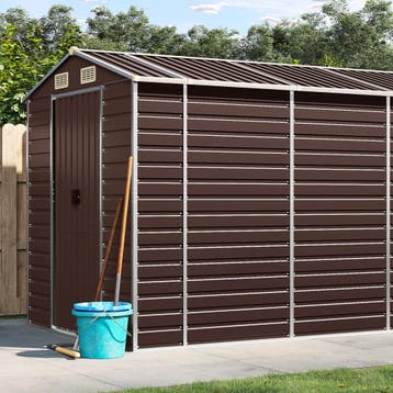 vidaXL Tuinhuis Bruin 191x555x198 cm Gegalvaniseerd Staal, Tuin en Terras, Verzenden, Nieuw