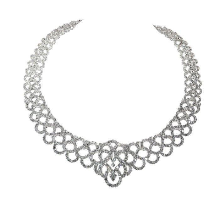 Halsketting - 18 karaat Witgoud - 40.00ct. tw. - Diamant -, Sieraden, Tassen en Uiterlijk, Kettingen