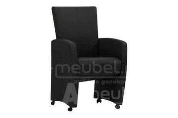 Eetkamerstoel Carlo - eetkamerstoelen - Antraciet, Nieuw, Stof