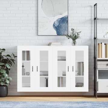 vidaXL Hangkasten 2 st bewerkt hout wit, Verzenden, Nieuw, Overige houtsoorten