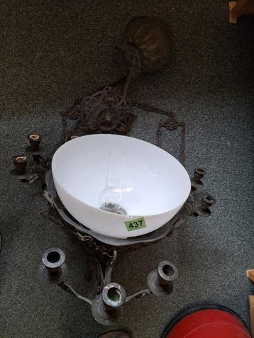 Originele oude zware Olie Hanglamp, weegt ongeveer 25 kilo, Nieuw