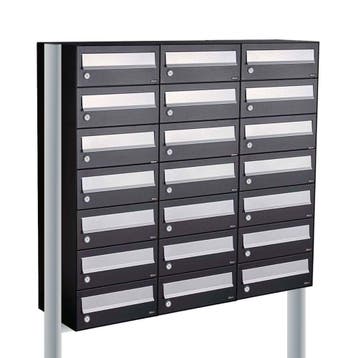 Brievenbusunit Hive set vrijstaand 3-breed, 7-hoog - zwart, Verzenden, Nieuw