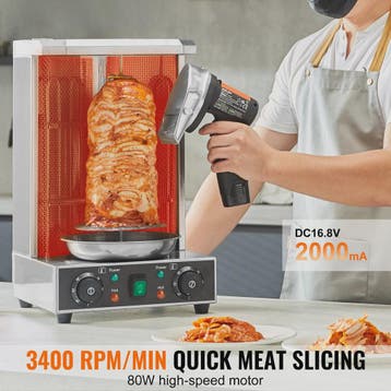 Draadloos Elektrisch Shoarma Mes - Professionele Gyro Snijde, Verzenden, Nieuw