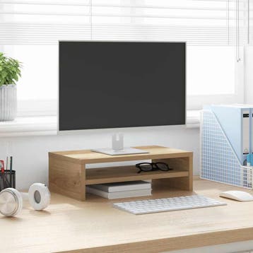 vidaXL Monitorstandaard 42x24x13 cm bewerkt hout artisanaal, Verzenden, Nieuw, Overige houtsoorten