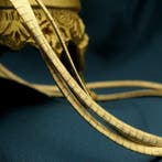 Gouden gematteerde omega schakelcollier (Ketting), Sieraden, Tassen en Uiterlijk, Kettingen, Ophalen of Verzenden, Gebruikt, Overige kleuren