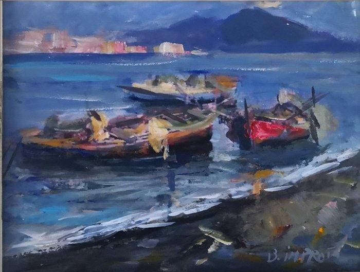 Bruno Improta (XX-XXI) - Golfo Di Napoli (Vesuvio), Antiek en Kunst, Kunst | Schilderijen | Klassiek