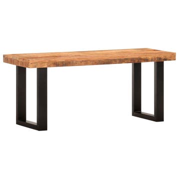 vidaXL Bankje 110 cm massief ruw mangohout en staal, Verzenden, Nieuw