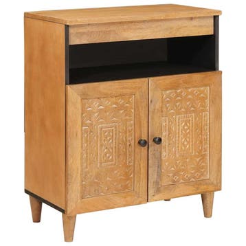 vidaXL Dressoir 60 x 33 x 75 cm Massief Mango Hout, Huis en Inrichting, Verzenden, Nieuw, Overige houtsoorten, Minder dan 50 cm