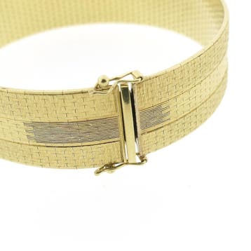 Exclusief vintage brede gouden armband (Schakelarmband), Ophalen of Verzenden, Gebruikt, Goud, Goud