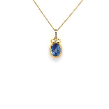 Ketting met hanger - 14 karaat Geel goud - 1.27ct. tw.
