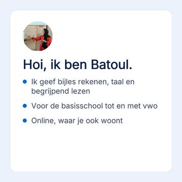 Rekenen bijles online voor de basisschool tot en met vwo, Privéles, Bijles