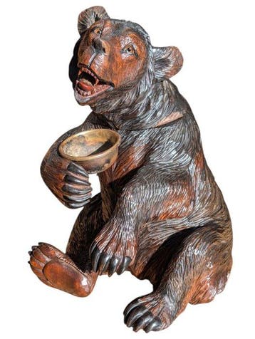 Tabakspot - Hout - Black Forest Bear, Antiek en Kunst