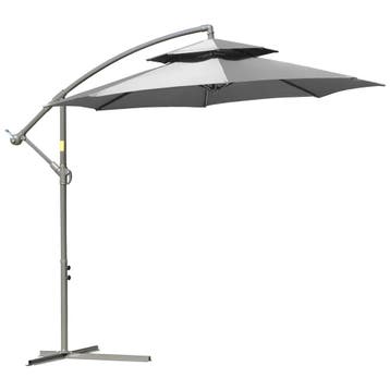 TRUUSK Hangparasol Ø2,67 x 2,45 m - Krukasparasol met Dubbel, Verzenden