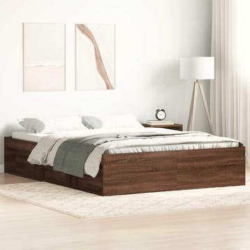 vidaXL Bedframe bruin eikenkleur 120x200 cm, Bruin, Verzenden, Nieuw, Twijfelaar
