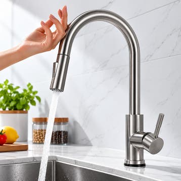 Sensor Keukenkraan met uittrekbare douchekop – warm & koud, Verzenden, Nieuw