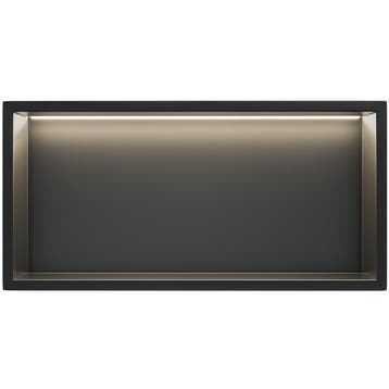 Mat Zwart RVS Inbouwnis 30x90x10cm met LED verlichting, Verzenden, Nieuw
