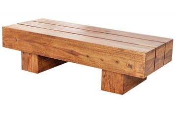 Massief houten design salontafel BOLT 100cm Sheesham, Ophalen of Verzenden, Nieuw