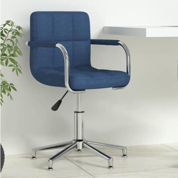 vidaXL Kantoorstoel draaibaar stof blauw, Verzenden, Nieuw