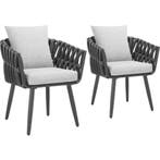 Set van 2 Lugano-stoelen in touwdesign met aluminium frame -, Verzenden, Nieuw