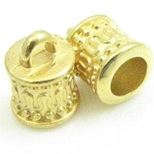 1 x DQ metaal eindkapje goud kleur ca. 10 x 7,5mm Ø5mm, o.., Ophalen of Verzenden, Nieuw, Draad