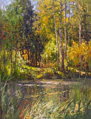 Sergei Flitov (1964) - Clairière aux Nénuphars au Soleil