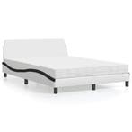 vidaXL Bed met matras Dover kunstleer zwart en wit 120x200, Huis en Inrichting, Slaapkamer | Bedden, Overige materialen, Verzenden
