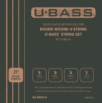 Kala Metal Silver-Plated Nylon Core Round Wound U-BASS 4 Str, Verzenden, Nieuw