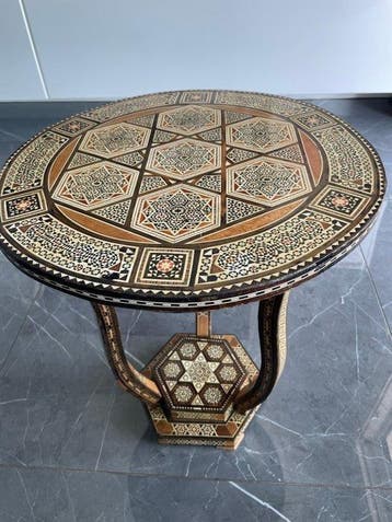 Salontafel - Hout, parelmoer - Tafeltje versierd met
