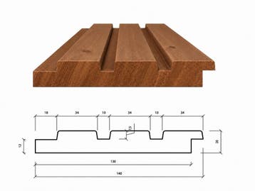 Thermowood Vuren Triple Rhombus Gevelbekleding Wandbekleding, Minder dan 25 mm, Nieuw, Ophalen of Verzenden, Plank