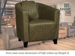 Leren fauteuil Press Special - Vintage Olive (olijf/groen), Nieuw, Ophalen of Verzenden, Eigentijds, Klassiek, Retro, Romantisch, Vintage