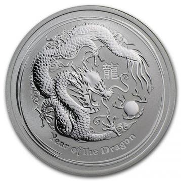 Lunar II - Year of the Dragon - 1/2 oz 2012, Verzenden, Losse munt, Zilver