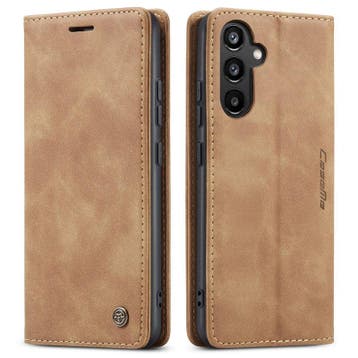CaseMe book case leer - Samsung Galaxy A34 5G - licht bruin, Verzenden, Nieuw