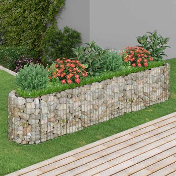 vidaXL Gabion plantenbak verhoogd 260x50x50 cm, 100 cm of meer, Verzenden, Nieuw, Metaal