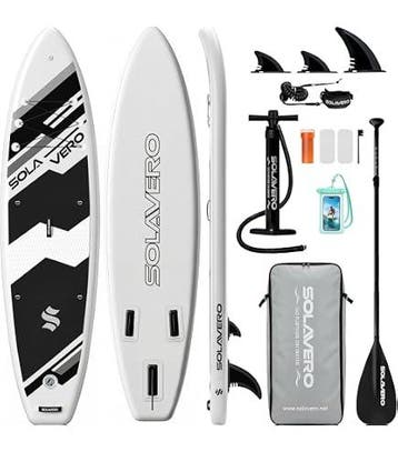 SOLAVERO Opblaasbaar stand-up paddleboard 335cm, met hoogwaa, Verzenden, Zo goed als nieuw