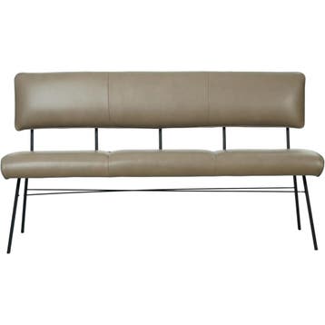 Leren eetkamerbank Solid - Granada Taupe (taupe/bruin) -, Huis en Inrichting, Ophalen of Verzenden, Nieuw, Leer