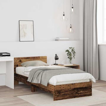 vidaXL Bedframe met hoofdbord Oud hout 80 x 200 cm Bewerkt, Eenpersoons, Bruin, Verzenden, Nieuw