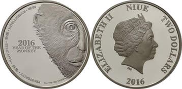 2 Dollars 2016 Niue (MuntenenBankbiljetten-Wereldmunten), Verzenden