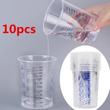 Mengbeker verf en vloeistoffen 600 cc set ca. 10 stuks voor, Ophalen of Verzenden, Nieuw