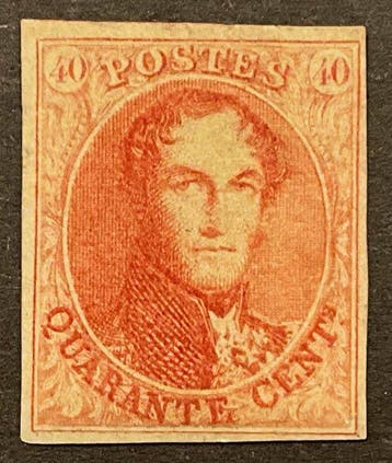 België 1861 - Leopold I - Medaillon zonder watermerk - 40c, Gestempeld