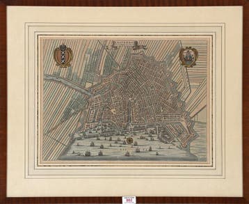 Een kaart van Amsterdam, door: Hendrik de Leth, 18e eeuw, Nieuw