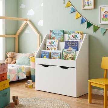 Kinderrek Sirlstalo op wielen 70x63x30 cm wit [en.casa], Verzenden, Nieuw