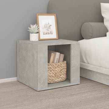 vidaXL Nachtkastje 41x40x36 cm bewerkt hout betongrijs, Minder dan 45 cm, Verzenden, Nieuw, Minder dan 55 cm