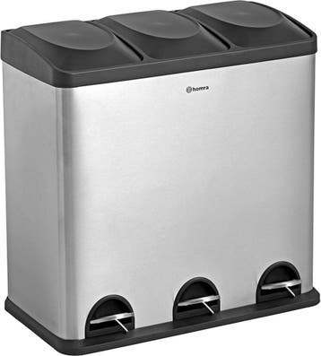 2dekans | Homra Maxer Pedaalemmer 60 Liter - RVS Prullenbak, Ophalen of Verzenden, Zo goed als nieuw