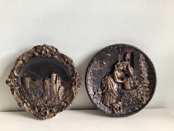 Reliëf, Historische Reliefplatten - 28 cm - kunstgieten, Antiek en Kunst