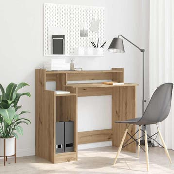 vidaXL Bureau Artisan Eiken 97 x 45 x 90 cm Bewerkt hout, Huis en Inrichting, Verzenden, Nieuw