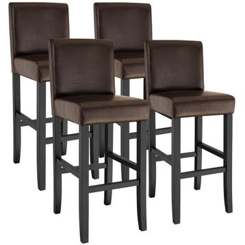 Barkruk van kunstleer - bruin, Set van 4, Huis en Inrichting, Barkrukken, Verzenden, Nieuw
