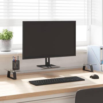 vidaXL Monitorstandaard 100x20x8 cm gehard glas en metaal, Verzenden, Nieuw