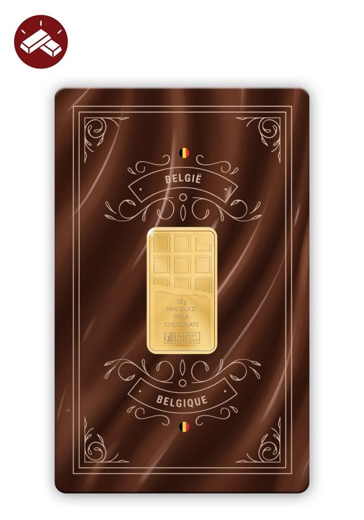 Goudbaar 10 gram ‘Chocolade’, Postzegels en Munten, Edelmetalen en Baren, Verzenden
